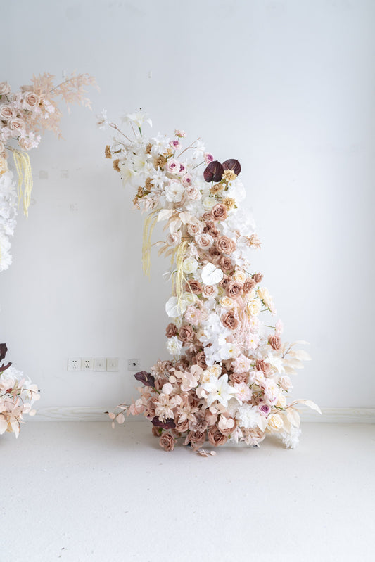 Floral Wedding Arch Combination Set for Ceremony & Reception – Bridal Backdrop Decoration, 5.9×2.6 ft / 6.9×2.6 ft