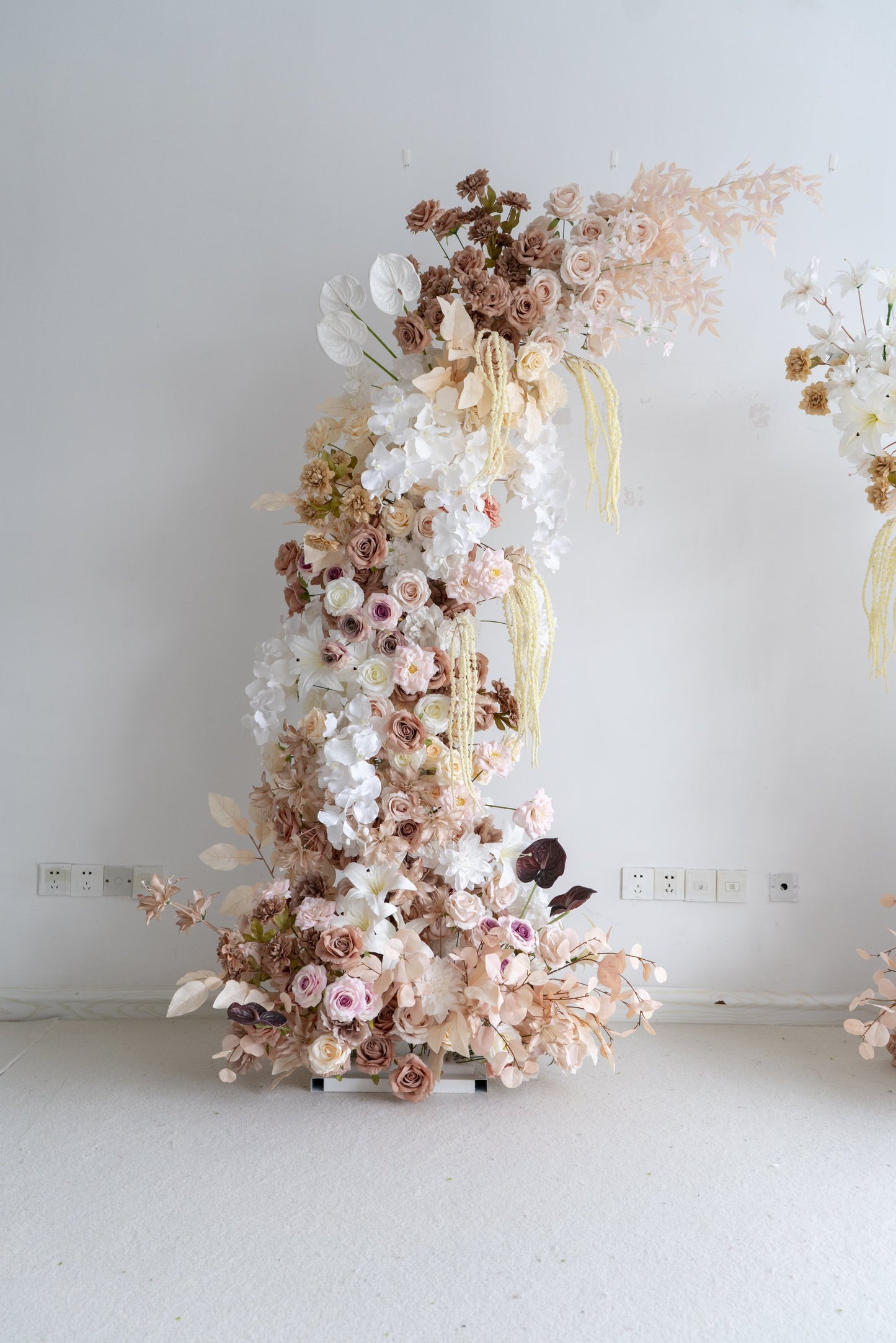 Floral Wedding Arch Combination Set for Ceremony & Reception – Bridal Backdrop Decoration, 5.9×2.6 ft / 6.9×2.6 ft
