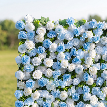 Blue flower backdrop detail