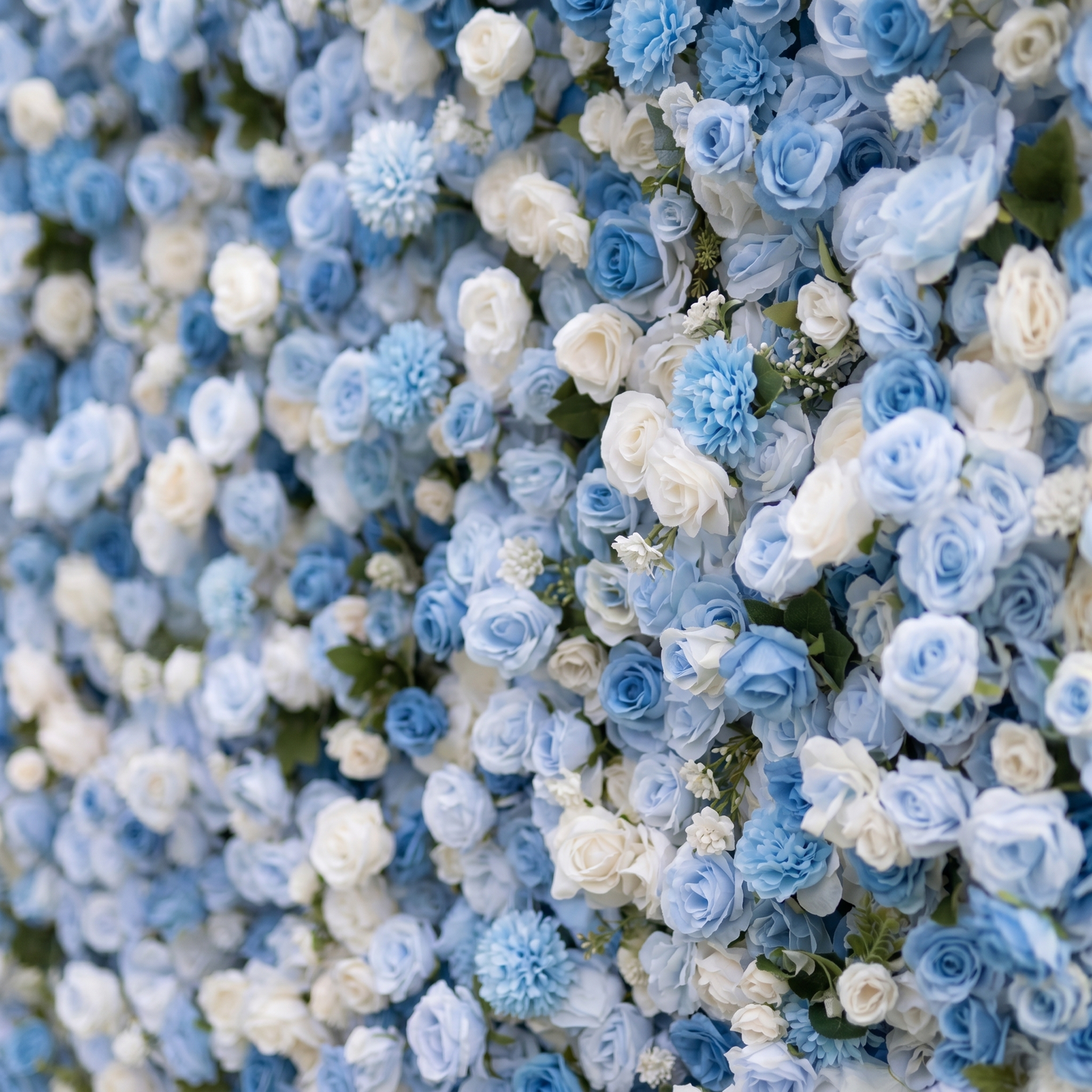Dimensional blue and white floral wall texture