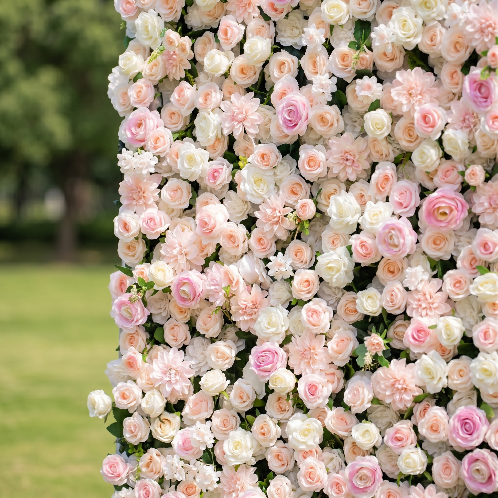 3D blush and ivory flower wall texture