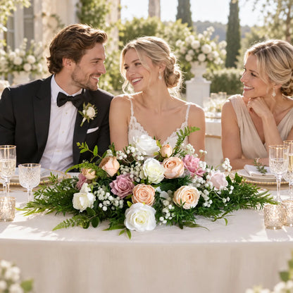 Blush Pink Floral Table Arrangement – Wedding Table Decor styled for a wedding celebration