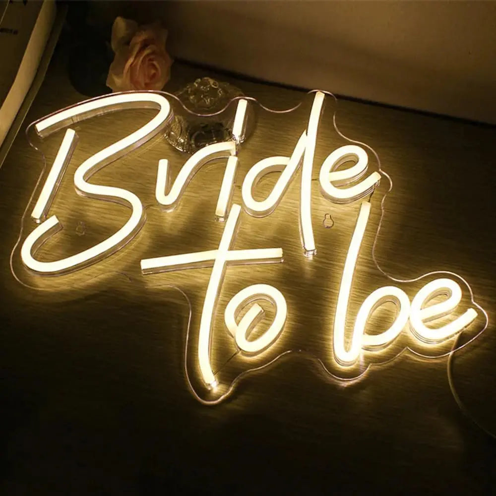 12x15 Inches Bride To Be Neon Sign White LED Light for Bachelorette Party & Wall Decor
