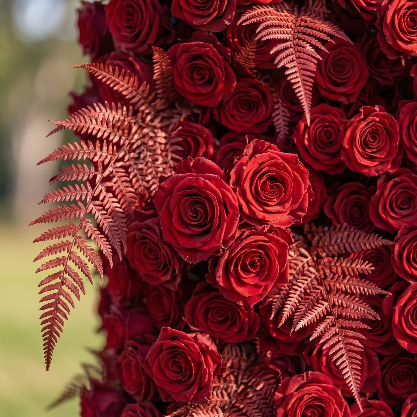 3D burgundy flower wall texture detail