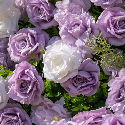 Artificial flower wall floral detail view