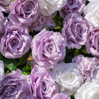 Artificial flower wall floral detail view