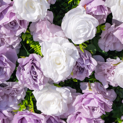 Artificial flower wall floral detail view