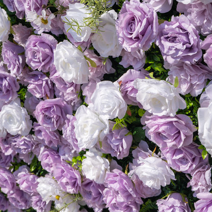 Artificial flower wall floral detail view