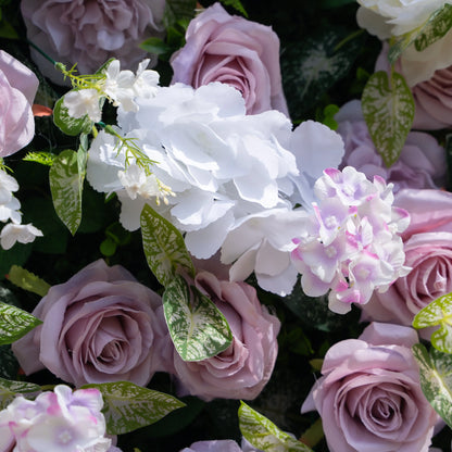 Artificial flower wall floral detail view