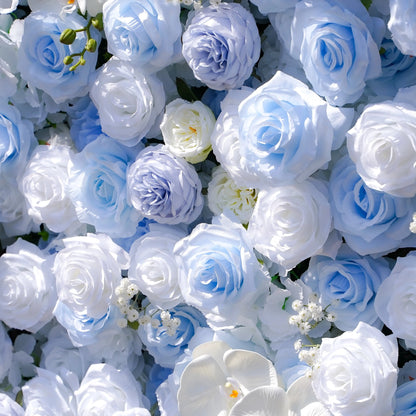 Artificial flower wall floral detail view