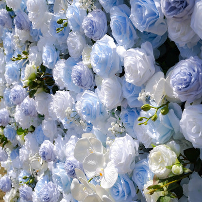 Artificial flower wall floral detail view