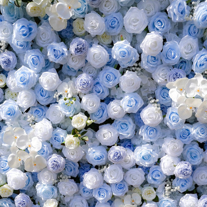 Artificial flower wall floral detail view
