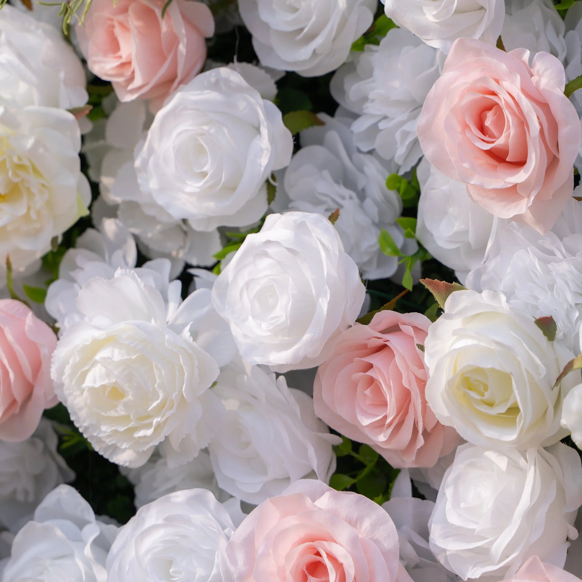 Artificial flower wall floral detail view