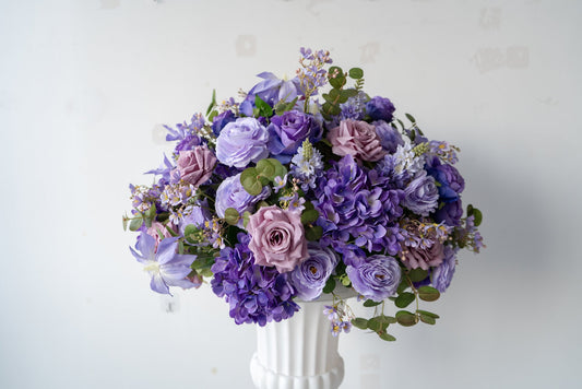 Purple Floral Centerpiece – Wedding Table Decor