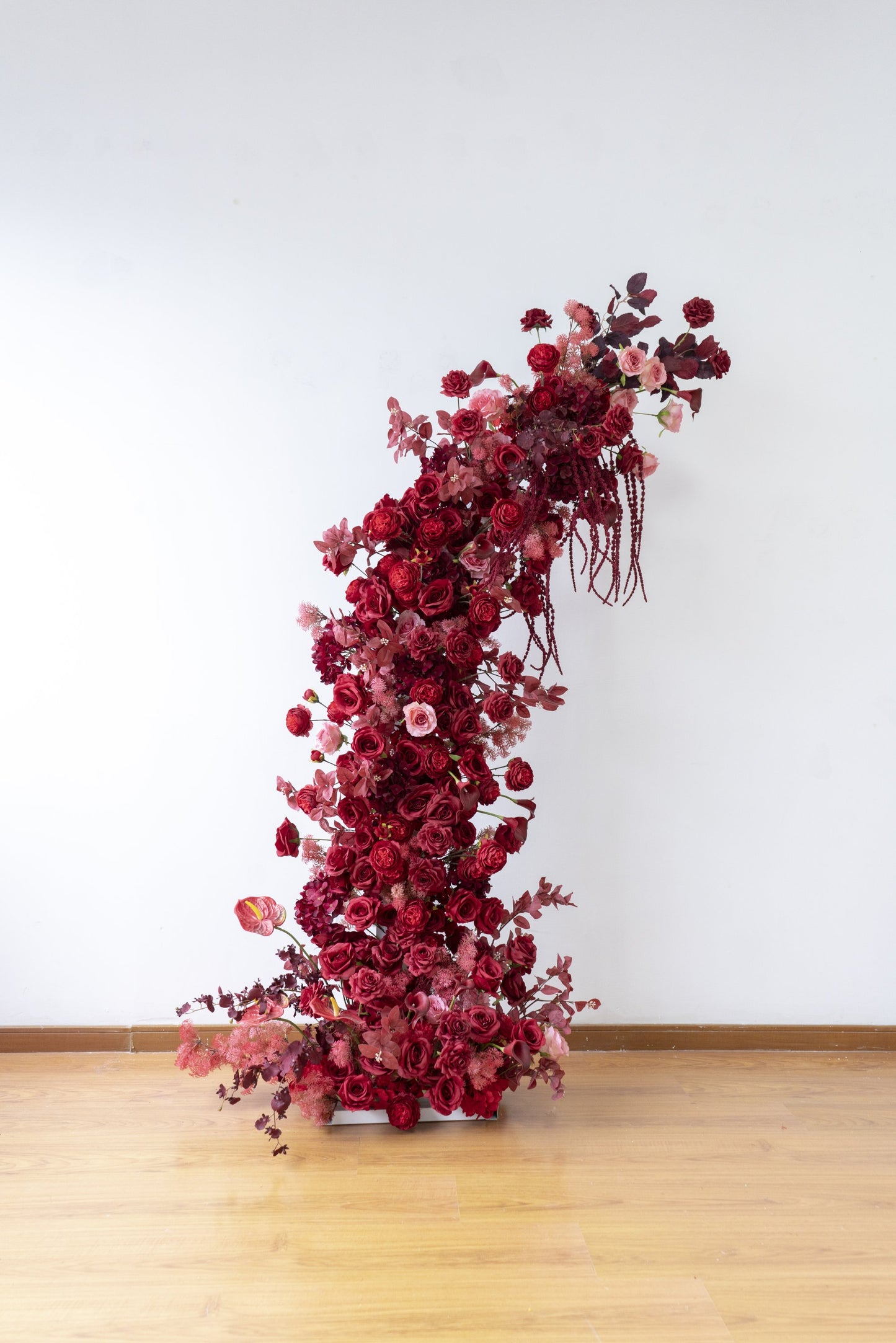 Horn Style Floral Wedding Arch for Ceremony & Reception – Bridal Backdrop Decoration, 6.6×2.5 ft / 7.2×2.5 ft