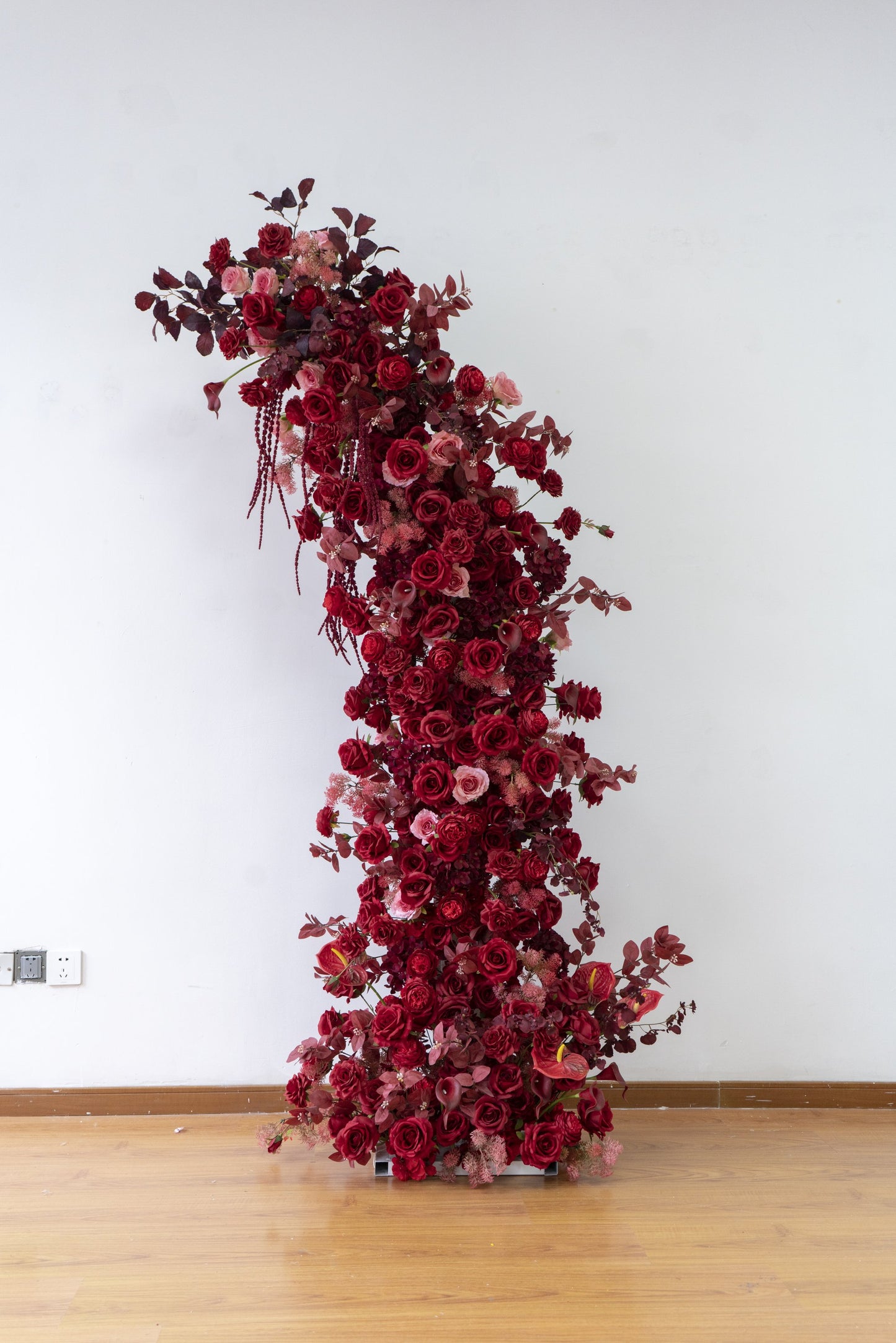 Horn Style Floral Wedding Arch for Ceremony & Reception – Bridal Backdrop Decoration, 6.6×2.5 ft / 7.2×2.5 ft