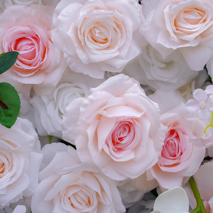Artificial flower wall floral detail view