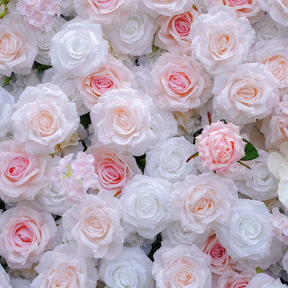 Artificial flower wall floral detail view