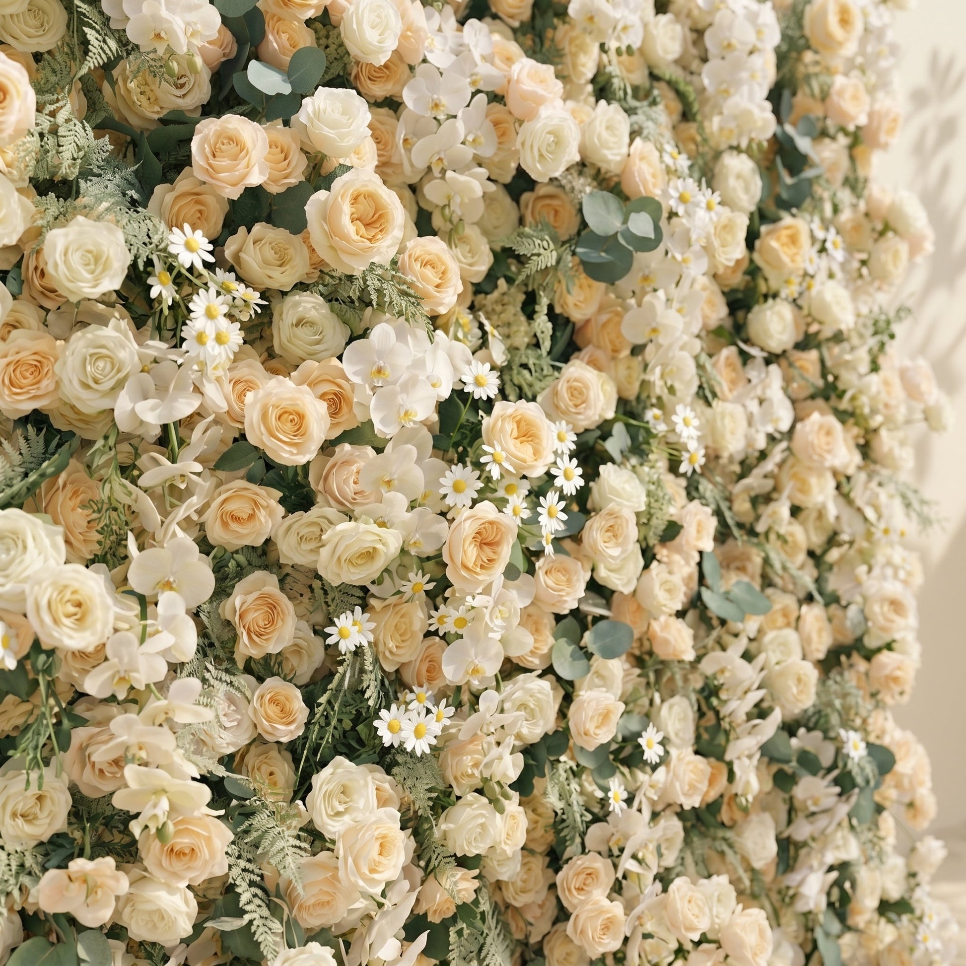Dimensional cream and champagne floral texture