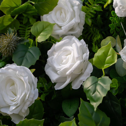 Artificial flower wall floral detail view