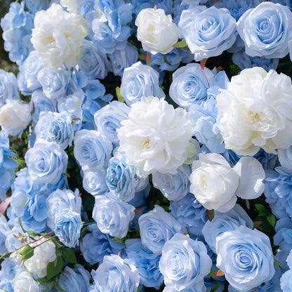 Artificial flower wall floral detail view