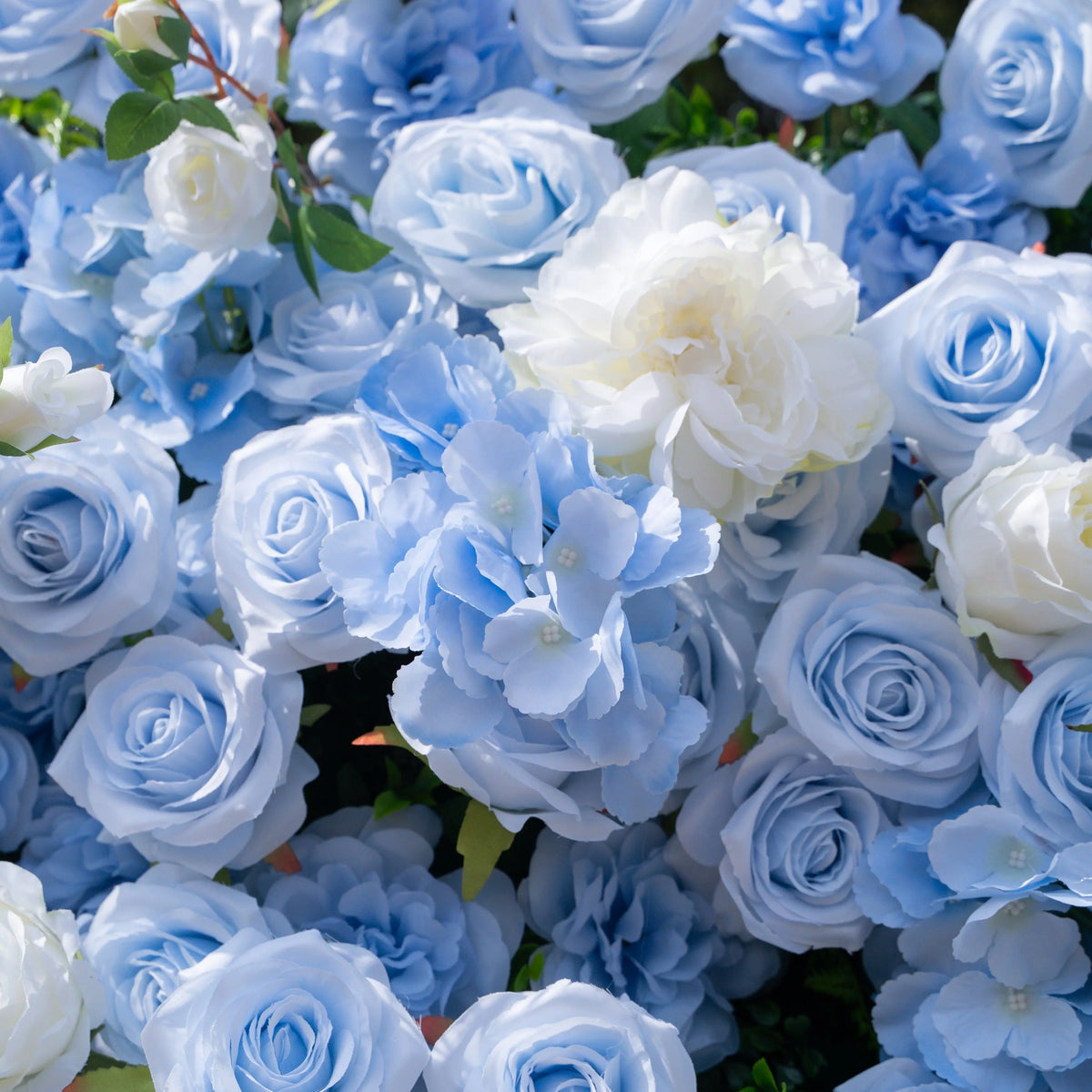 Artificial flower wall floral detail view