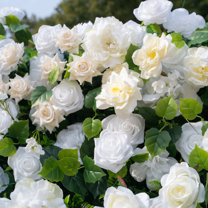 Artificial flower wall floral detail view