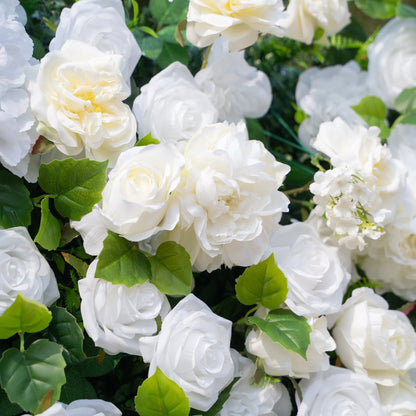Artificial flower wall floral detail view