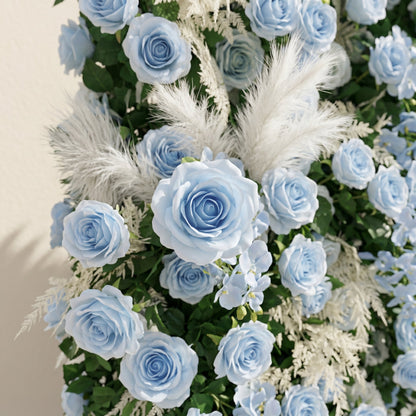 Dimensional dusty blue floral texture
