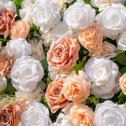 Artificial flower wall floral detail view