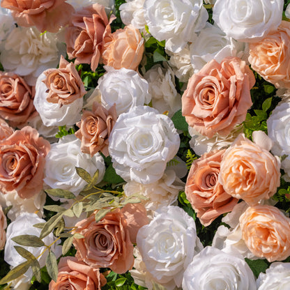 Artificial flower wall floral detail view