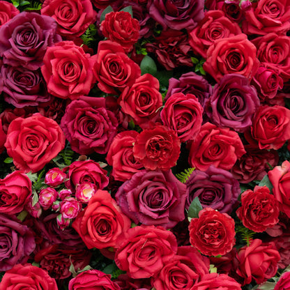 Artificial flower wall floral detail view