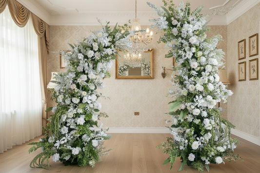 Floral Wedding Arch Set for Ceremony & Reception – Bridal Backdrop Decoration, 5.9×2.8 ft / 6.9×2.8 ft