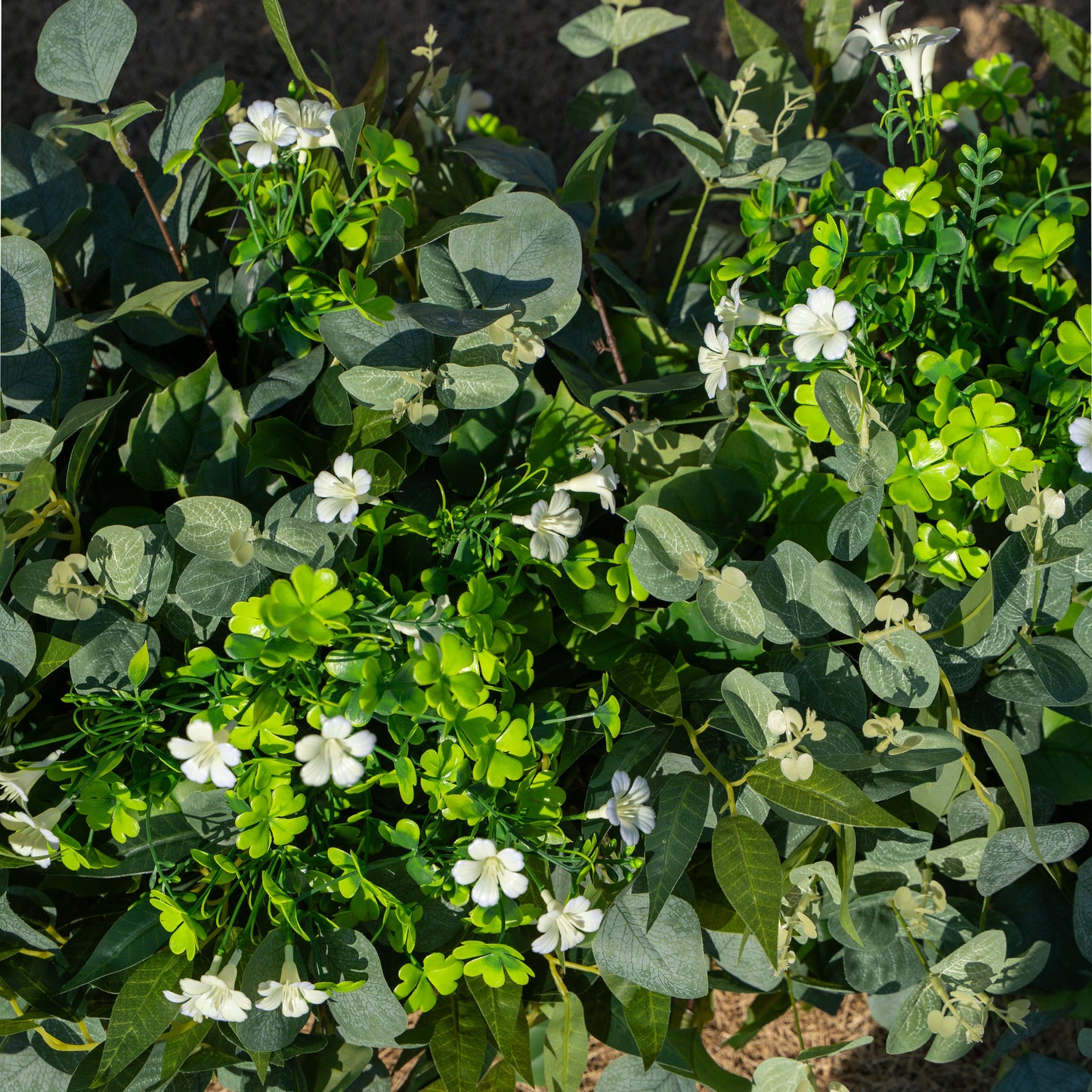 Green Eucalyptus & White Blossom Artificial Flower Runner – product image 3