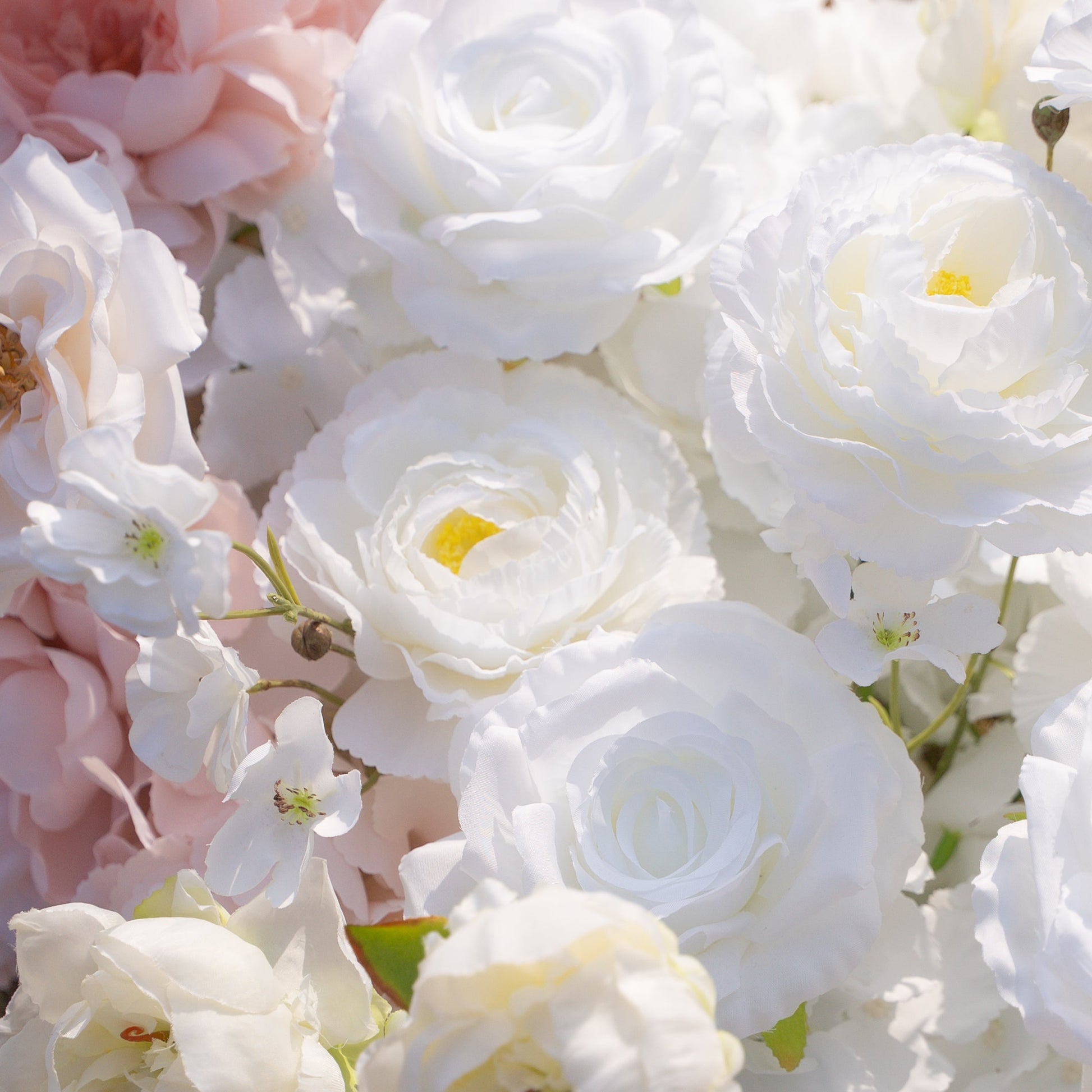 Blush Pink & Ivory Rose Artificial Flower Runner – product image 1