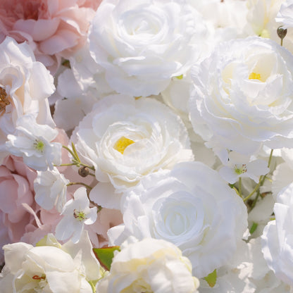 Blush Pink & Ivory Rose Artificial Flower Runner – product image 1