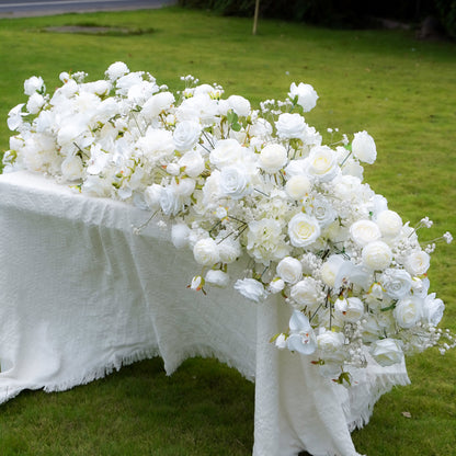 White Orchid, Rose & Hydrangea Artificial Flower Runner – product image 1
