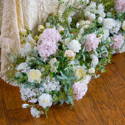 White, Blush & Greenery Artificial Flower Runner – product image 2