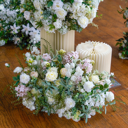 White, Blush & Greenery Artificial Flower Runner – product image 4