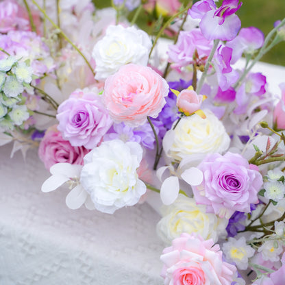 Pink, Lavender & White Rose Artificial Flower Runner – product image 2