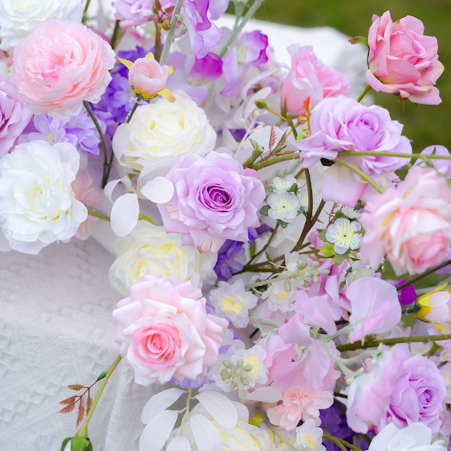 Pink, Lavender & White Rose Artificial Flower Runner – product image 3