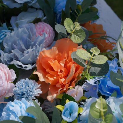 Blue, Coral & Blush Artificial Flower Runner – product image 4