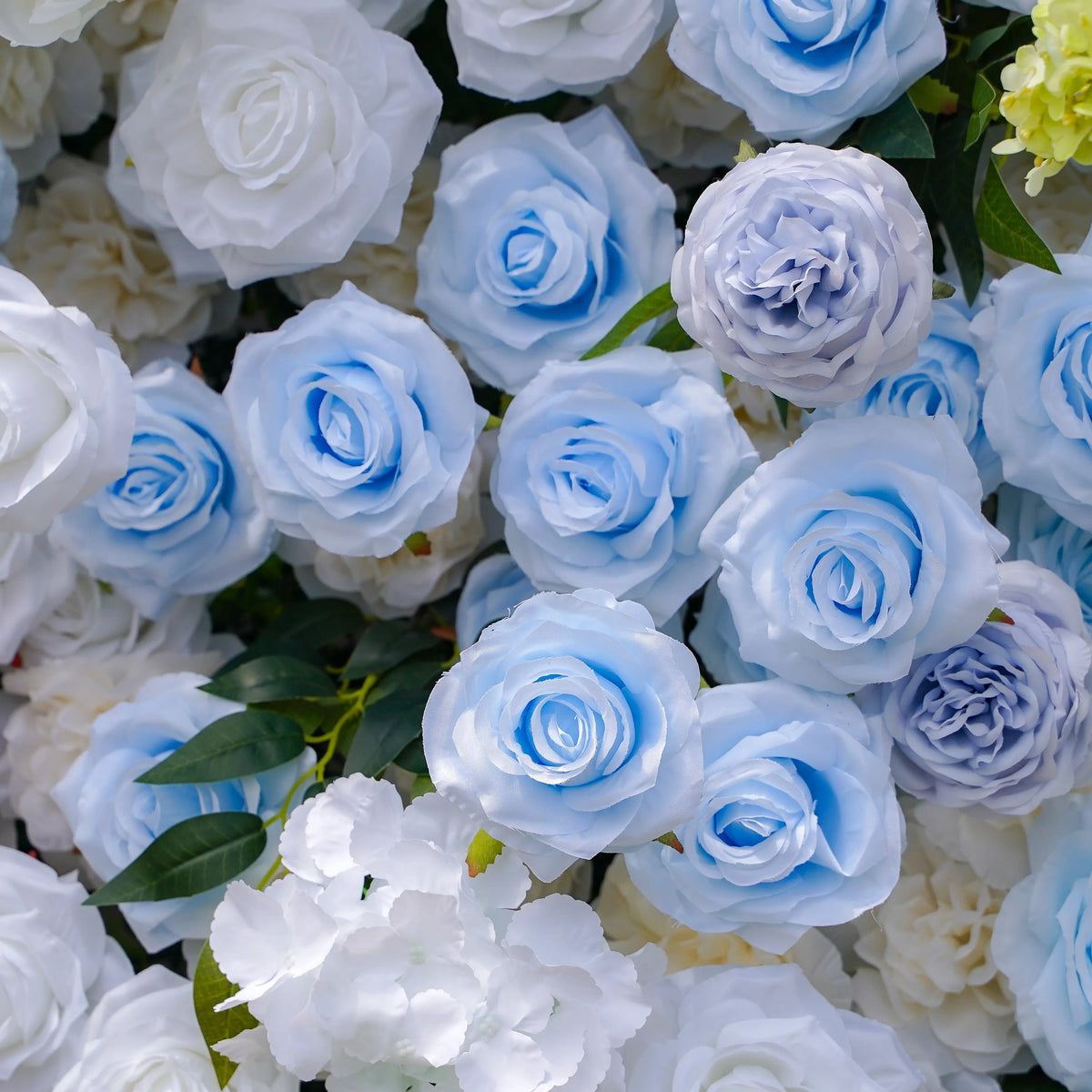 Artificial flower wall floral detail view