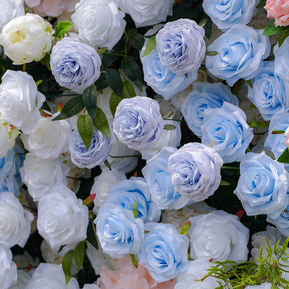 Artificial flower wall floral detail view
