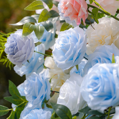 Artificial flower wall floral detail view