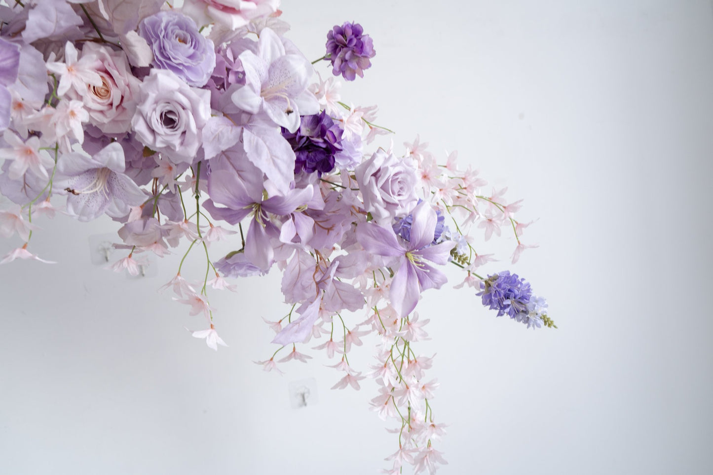 Purple Floral Horn Wedding Arch for Ceremony & Reception – Bridal Backdrop & Photo Zone Decoration