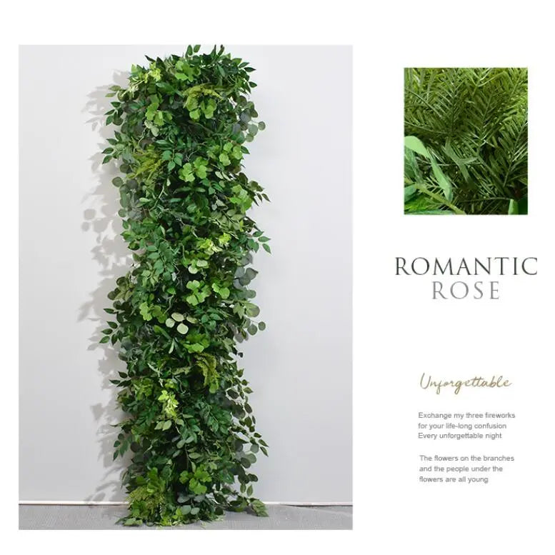 Rosy Green Plants Table Runner for Wedding Decoration