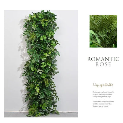 Rosy Green Plants Table Runner for Wedding Decoration