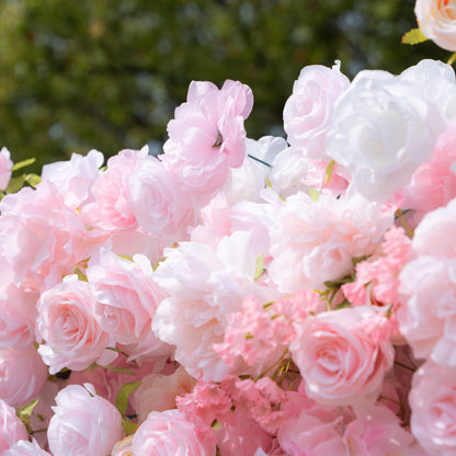 Close-up of pink and white layered flower textures