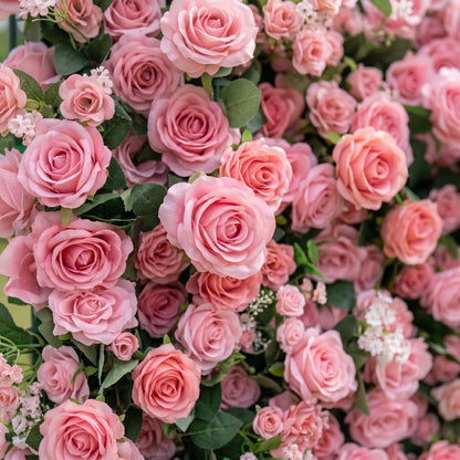 Dimensional light red floral wall texture